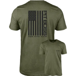 Pit Boss Vertical Flag Men’s T-Shirt - Military Heather Green - S