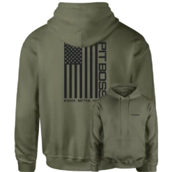Pit Boss Vertical Flag Hoody - Army Green - M