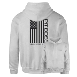 Pit Boss Vertical Flag Hoody - Heather Gray