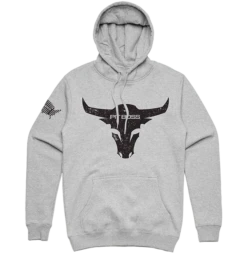 Men’s Grey Heather Bull Hoody - S