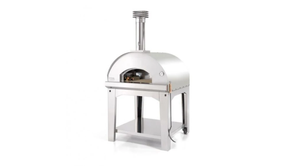 Fontana - Marinara Wood Pizza Oven With Trolley - Stainless Steel